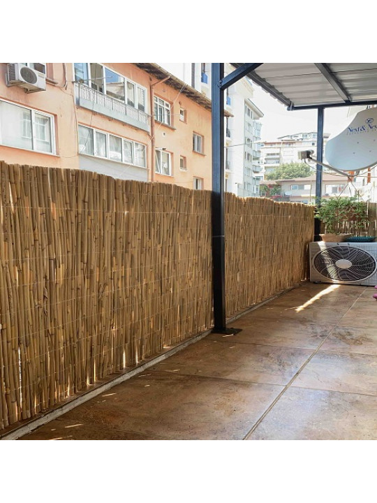 1 metre x 3 metre Kamış Hasır Balkon & Bahçe Çiti kamış hasır