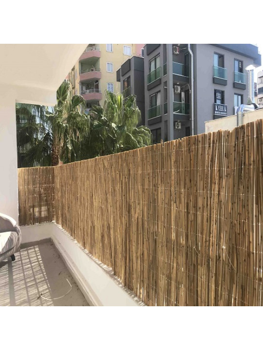 250 cm x 6 metre Kamış Hasır Balkon & Bahçe Çiti kamış hasır